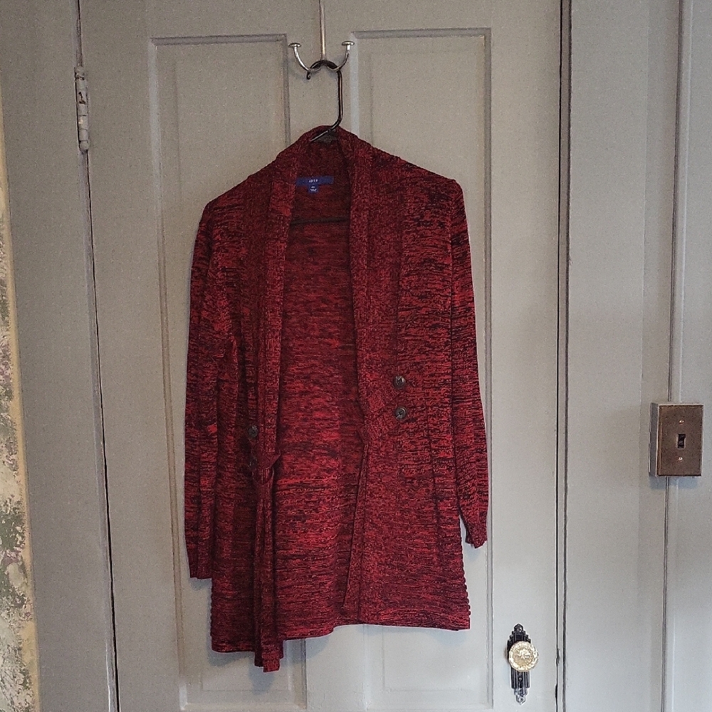 Apt. 9 Women's Marled Red Cardigan